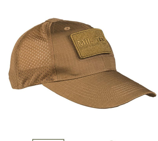 Net Baseball Cap Summer Trucker Style Mil-tec Patch Rip-Stop Hat Coytote Tan