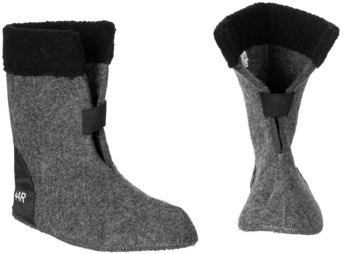 Thermo Boots Black Laced Removable Felt Inner Shoe Nylon Bootleg Artificial Fur