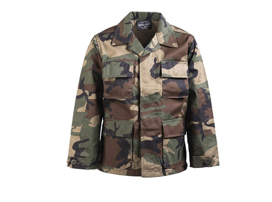 US Army Style BDU Style Kids Jacket Breast Pockets Outdoor Camping Military Camo
