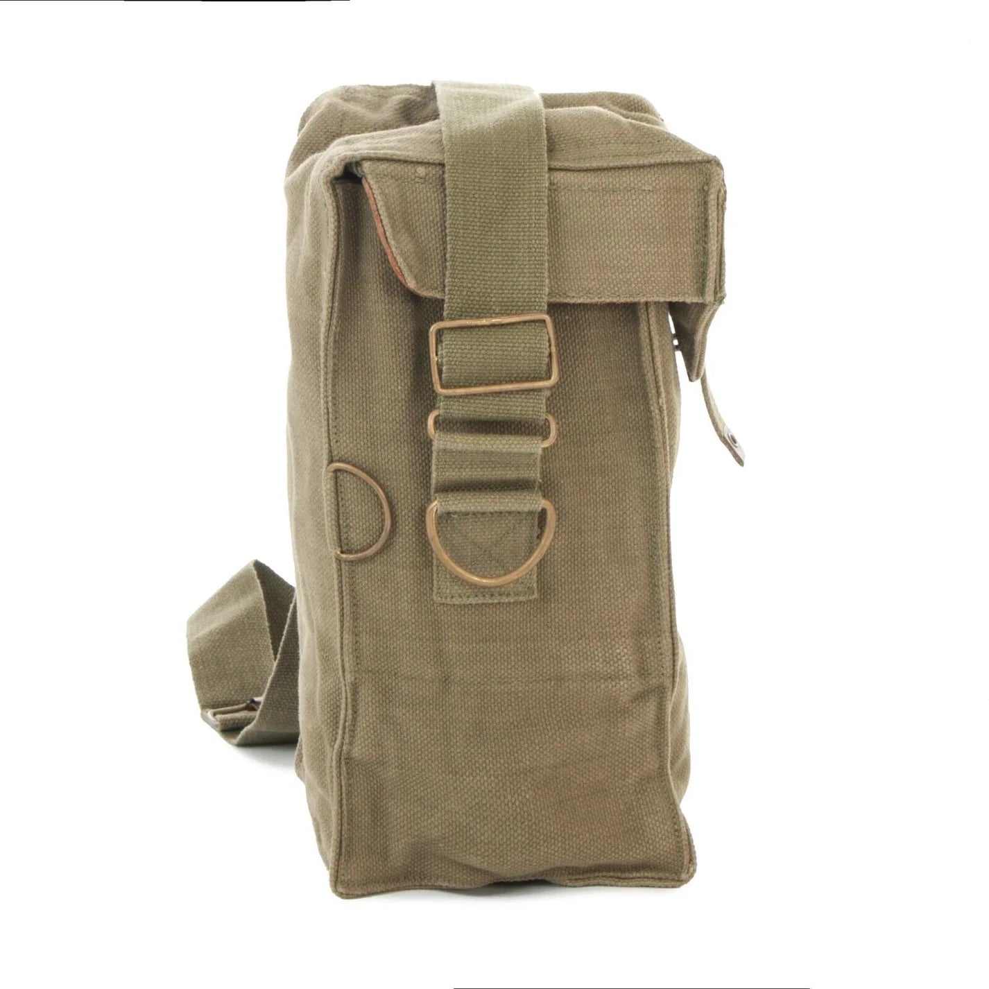 Belgian OD Olive Drab Shoulder Bag Vintage Military Surplus Canvas Durable Used