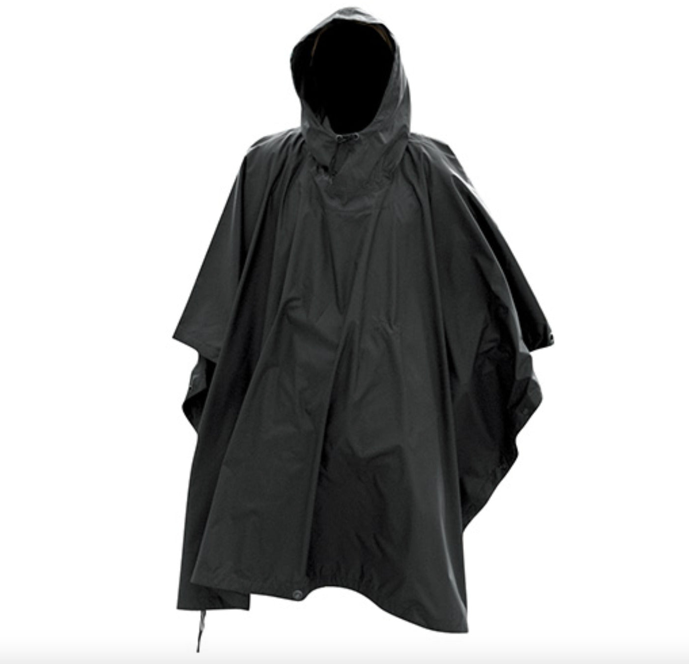 MIL-TEC Weatherproof Rain Coat Hunting Fishing Wet Weather Poncho Ripstop Black