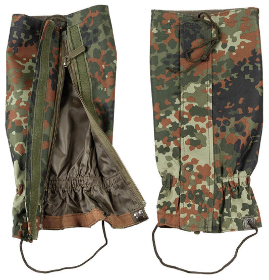 Bundeswehr Gaiters Hight Quality Outdoors Durable BW Camo With Zip Steel Wire