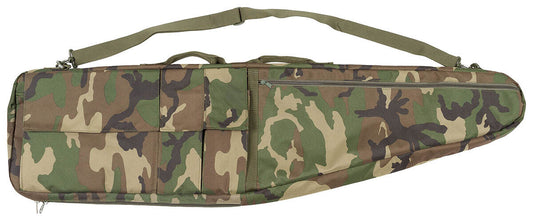 Woodland Paintball Rifle Bag Padded Wearable as Backpack Multiple Compartments