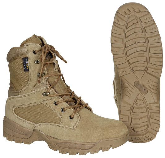 Coyote Tan Cordura Combat Army Boots Water-Repellent Breathable YKK Zip Bootleg