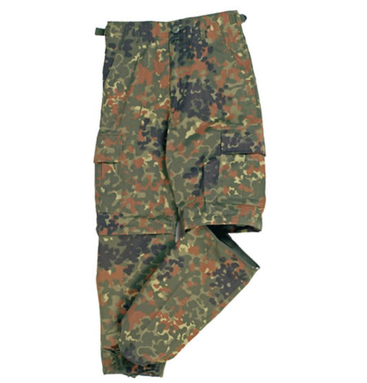 US Army Style Pants Outdoor Trousers Zip-Off Kids BDU Flectarn Camo