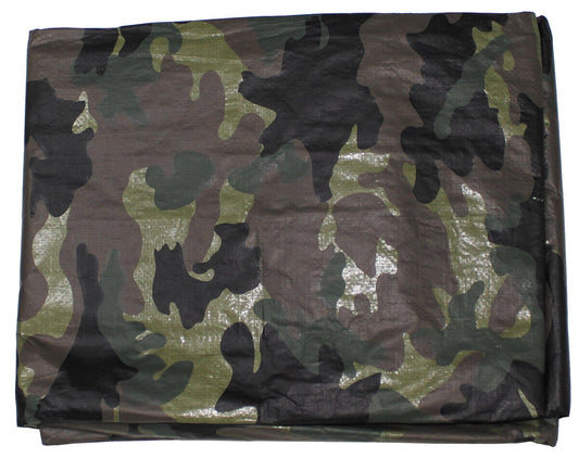 Tarpaulin Waterproof Military Army Outdoor Cover PE Woodland ca. 300x400cm