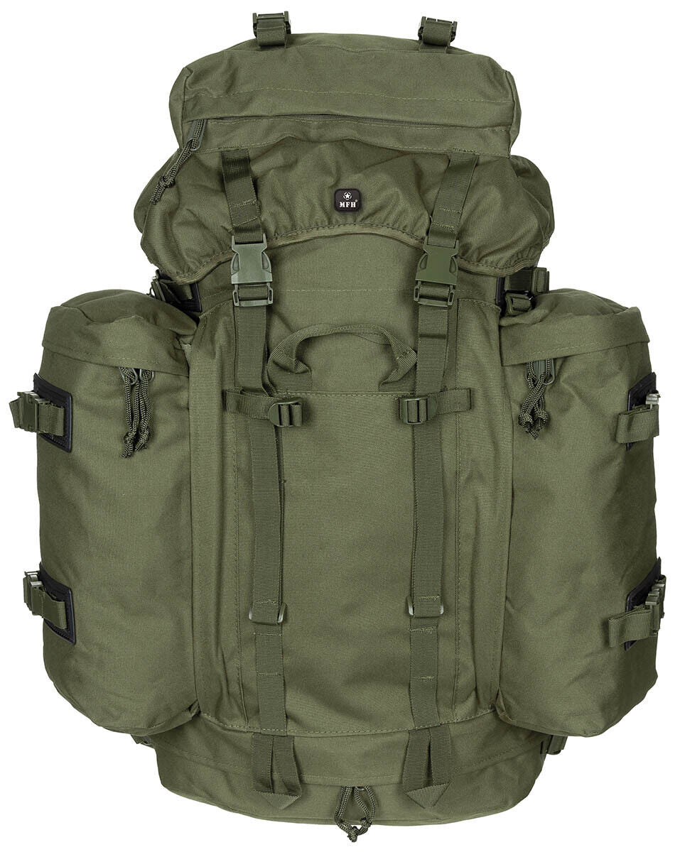 German Army 80L Tactical Backpack Mountain OD Green Bundeswehr MFH Airsoft