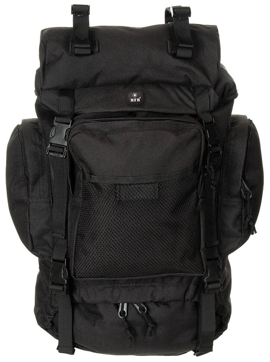 Tactical Large Backpack Black Adjustable Straps Detachable Chest Strap Padded