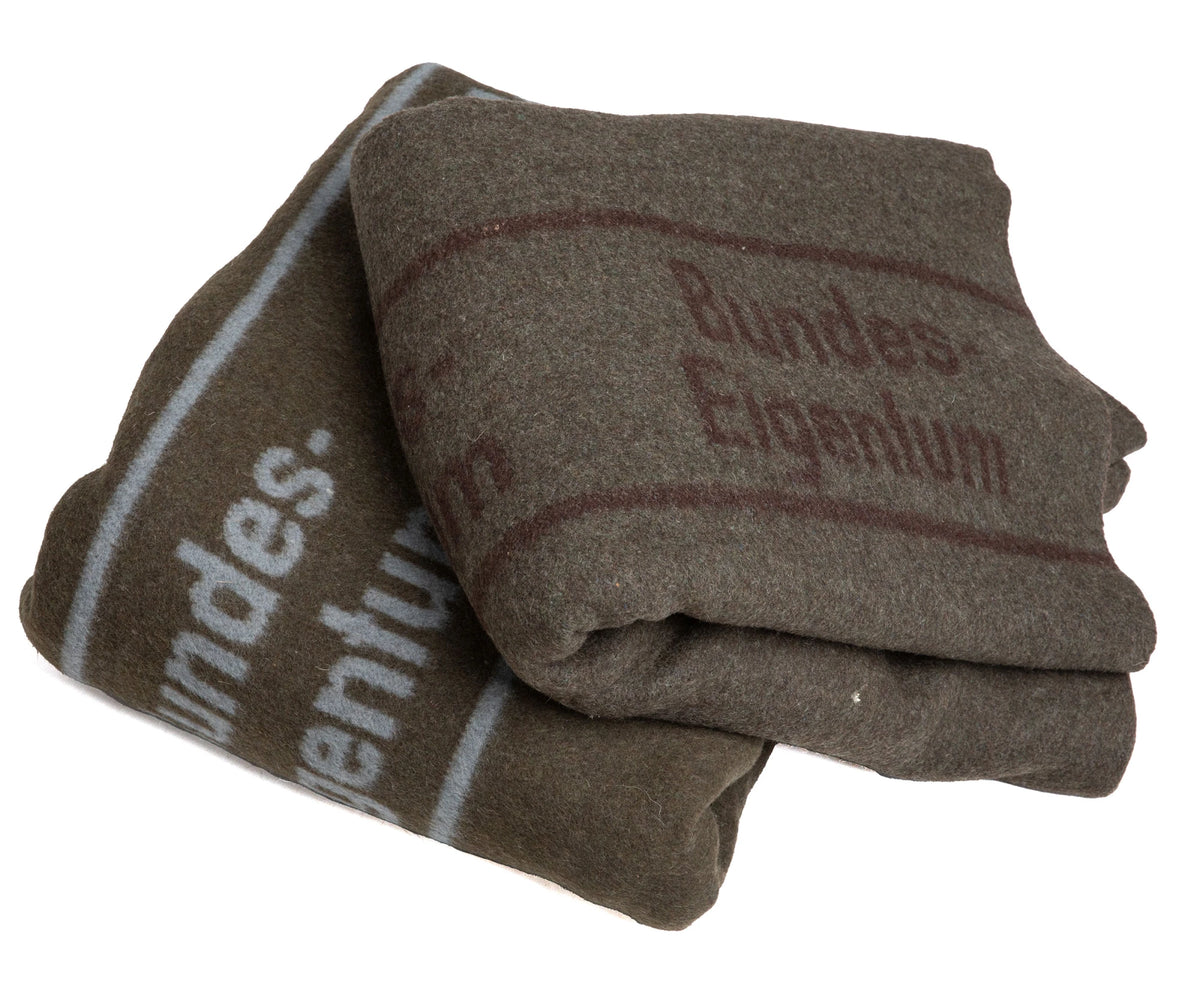 Original German Army BW Wool Blend Blanket Brown