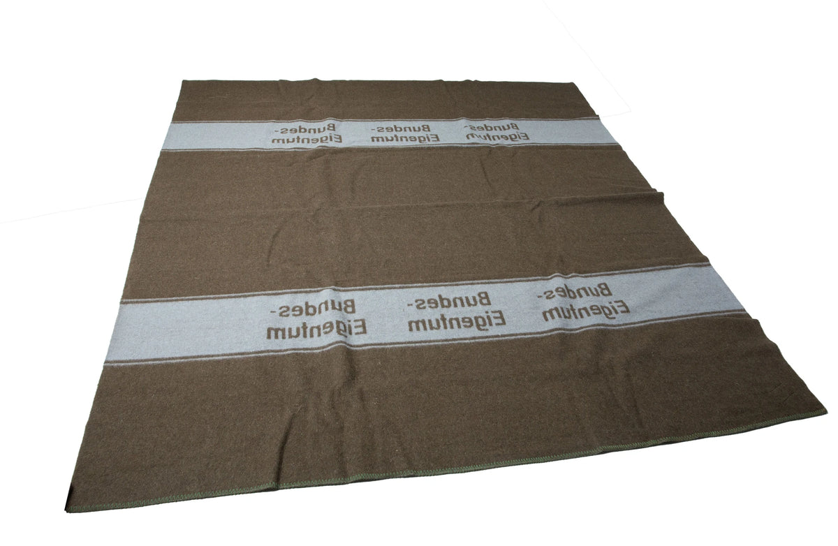 Original German Army BW Wool Blend Blanket Brown