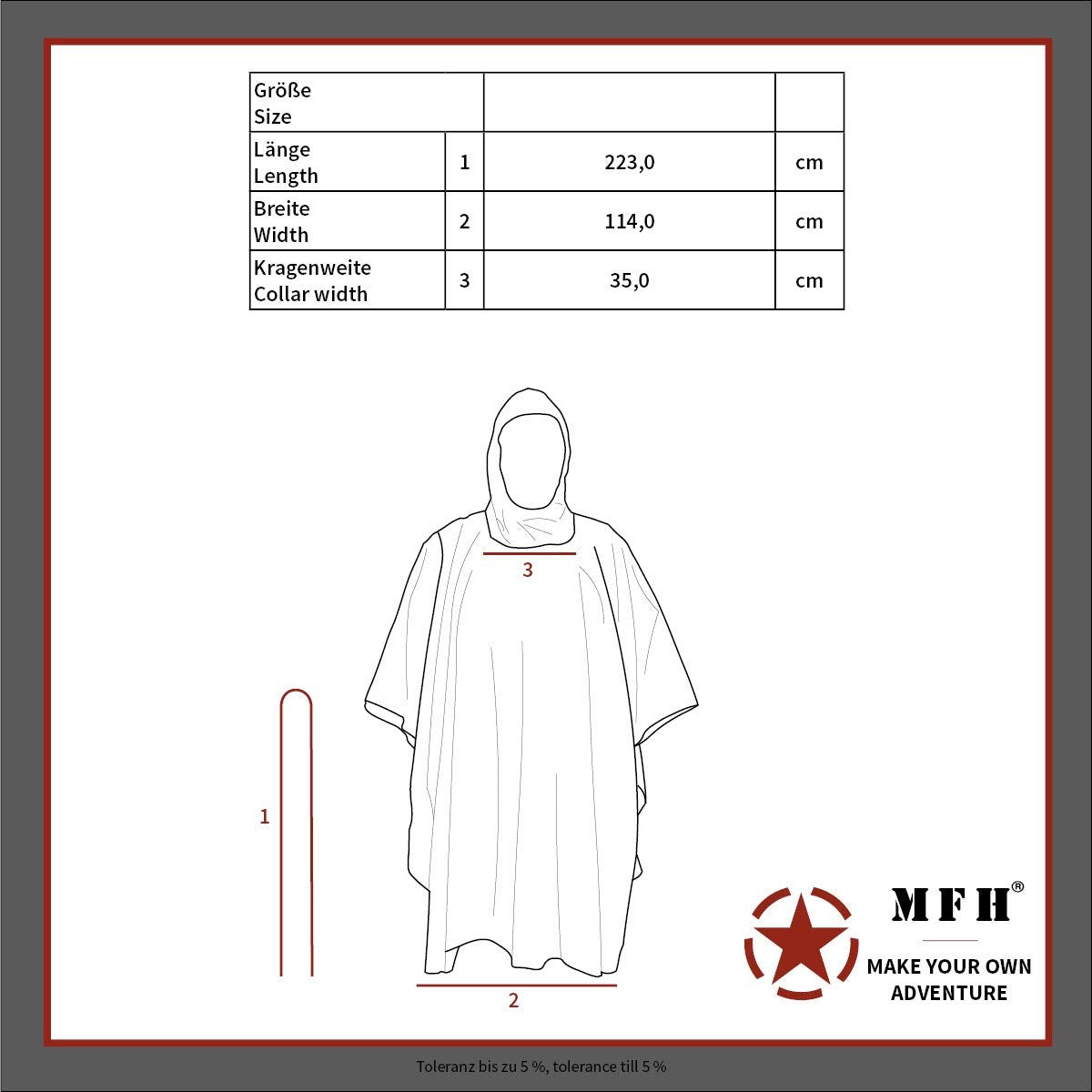 MFH Waterproof Poncho Ripstop – Czech Woodland Camo Tactical
