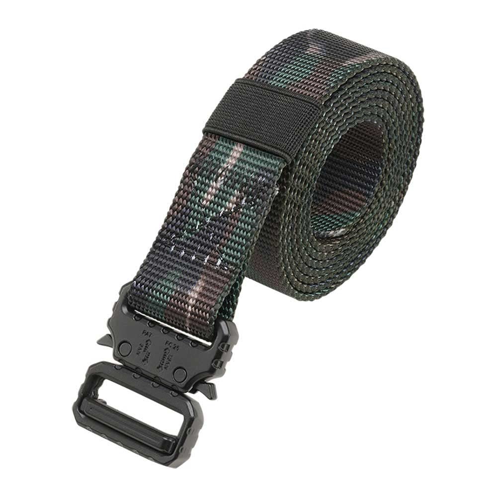 Brandit Unisex Tactical Belt Woodland – Adjustable Military Webbing Belt