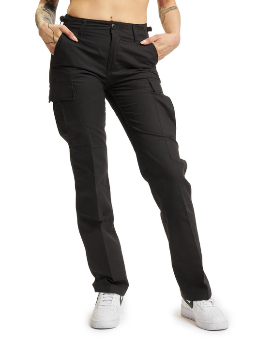 Brandit Women's BDU Ripstop Pants, Trousers, Black, 4 US