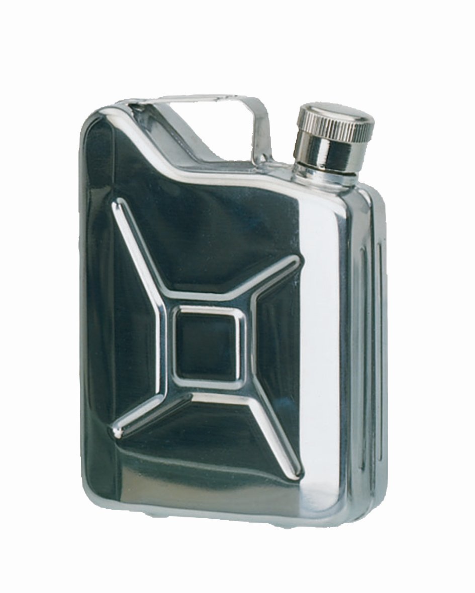Mil-Tec Stainless Steel Jerry Can Flask, Silver, 14525000