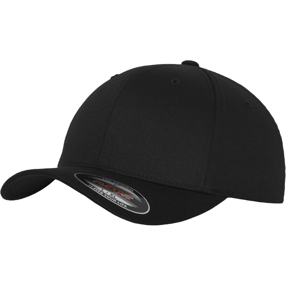 Flexfit Wooly Combed Cap Black L/XL – Stretchable Fitted Baseball Hat