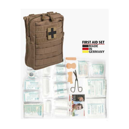 Mil-Tec 43-Piece First Aid Set Dark Coyote – Outdoor Tactical Medical Kit
