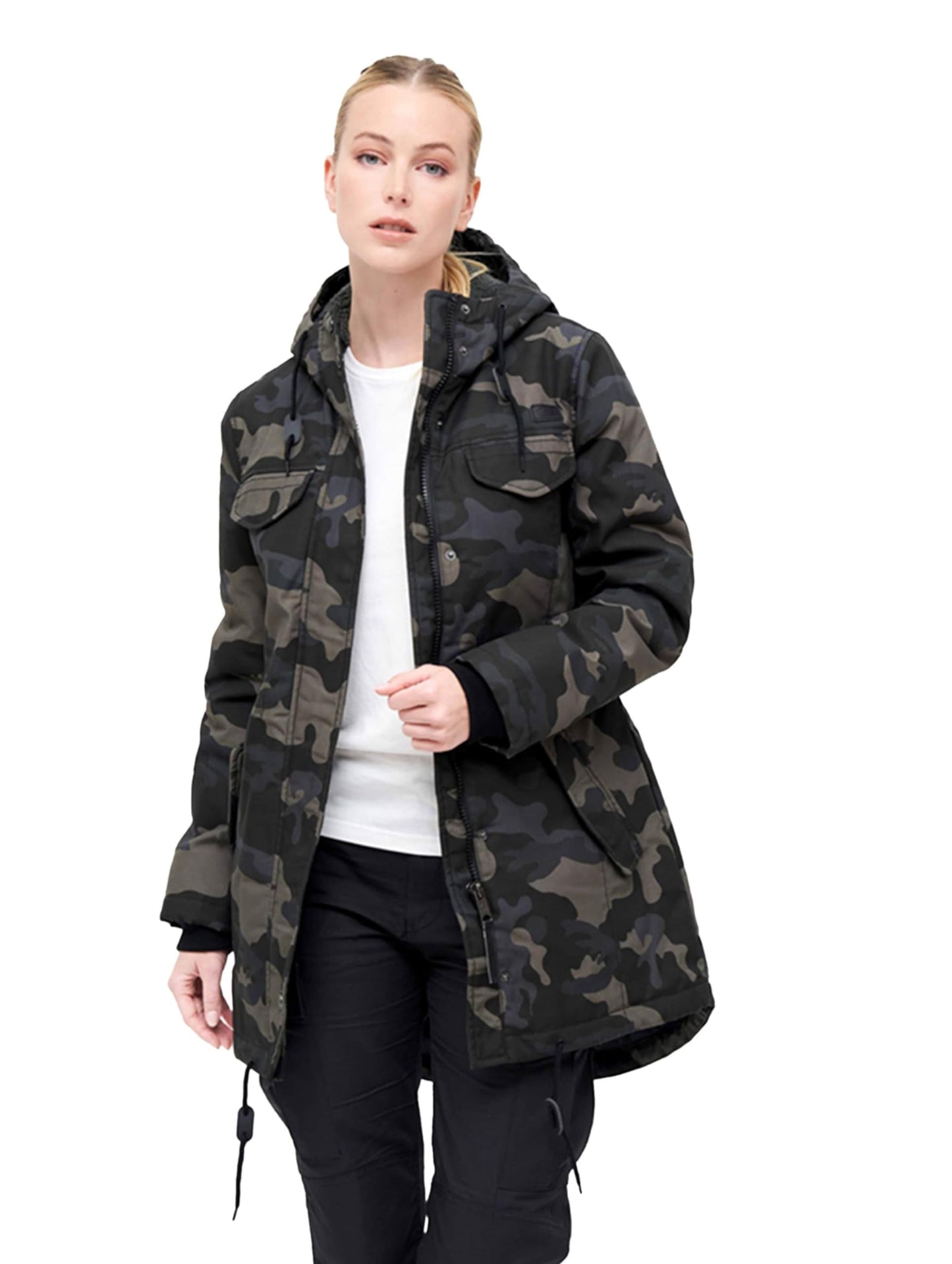 Brandit Ladies Marsh Lake Parka Black – Women’s Fishtail Winter Coat