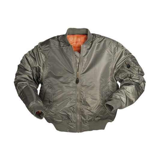 Mil-Tec US Satin MA-1 Flight Jacket (Olive, M)