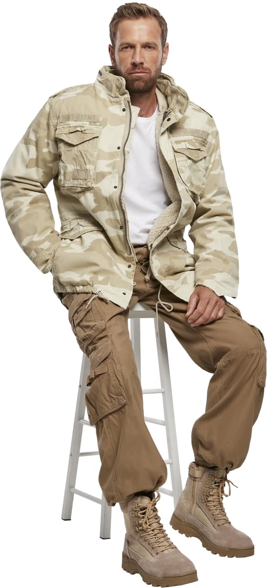 Brandit Men’s M-65 Giant Jacket Sandstorm – Vintage Military Field Coat 7XL