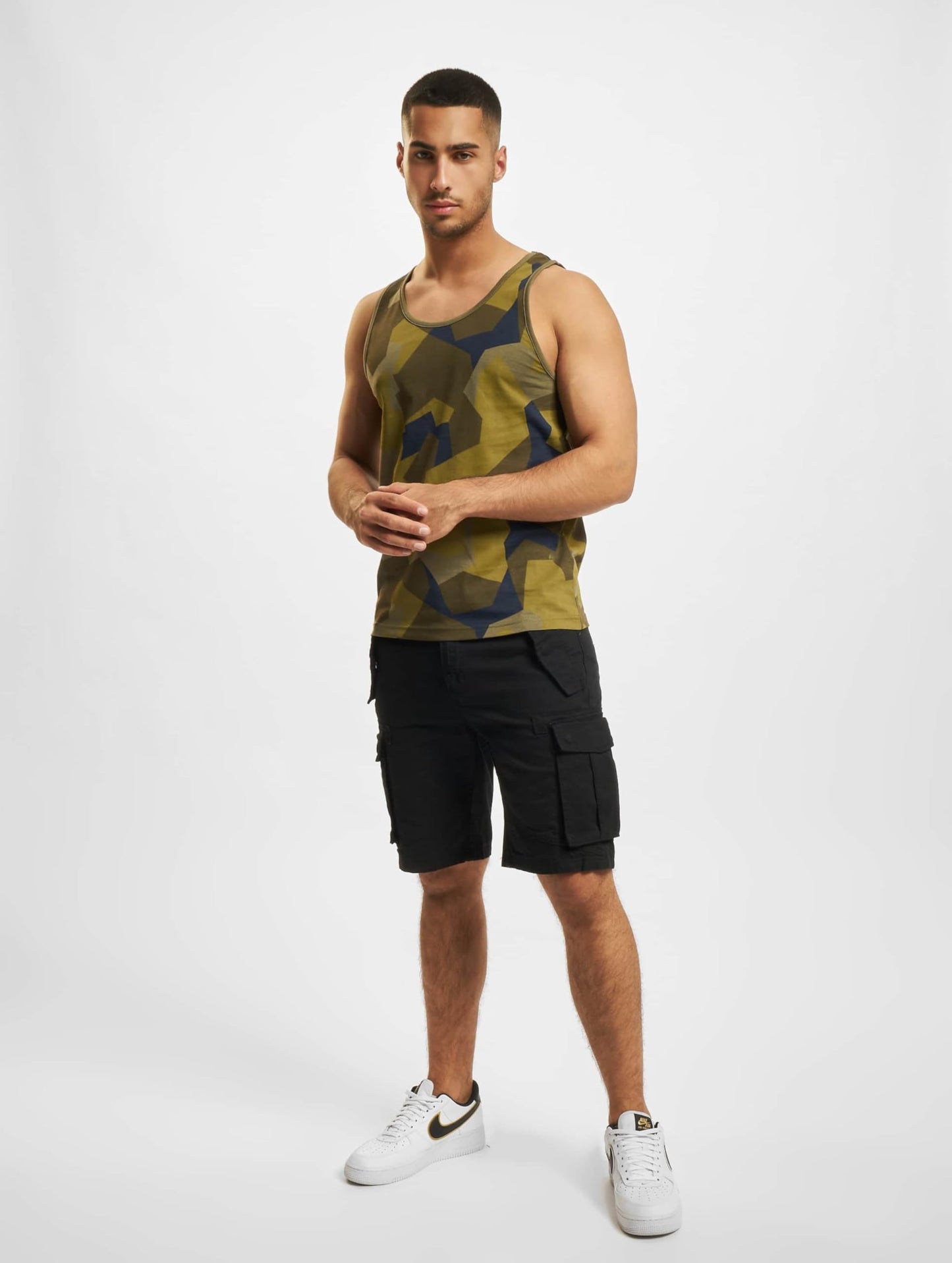 Brandit Men’s Swedish Camo Cotton Tank Top 5XL | Casual & Training Wear