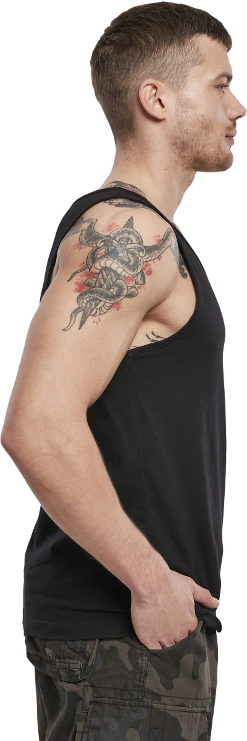 Brandit Men’s Tank Top Black XL – 100% Cotton Sleeveless Casual Wear