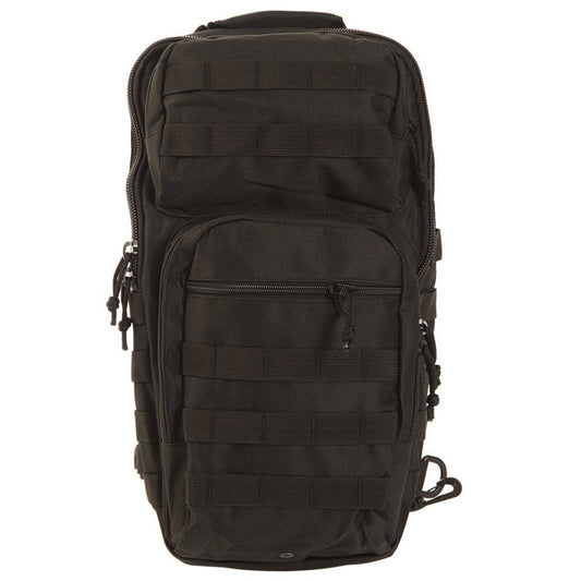 Mil-Tec Single Strap Assault Pack Black 29L – Tactical Sling Army Backpack