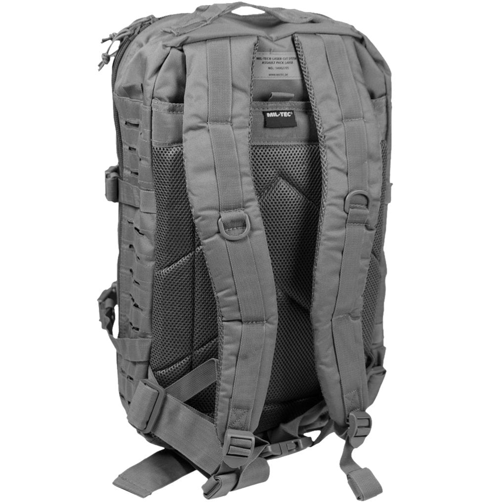 Mil-Tec US Assault Pack Large Laser Cut Urban Grey 36L – Tactical MOLLE Military Backpack