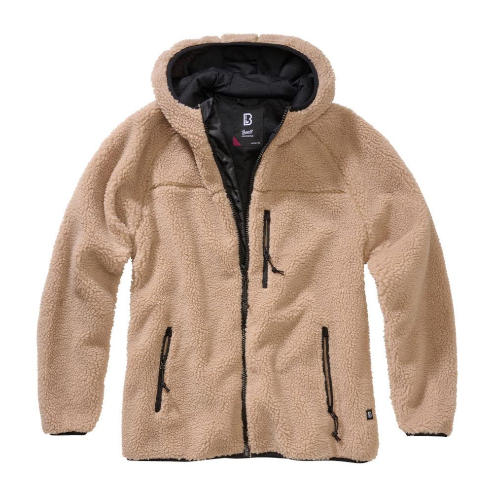 Brandit Women’s Teddy Fleece Jacket with Hood – Warm Winter Outerwear