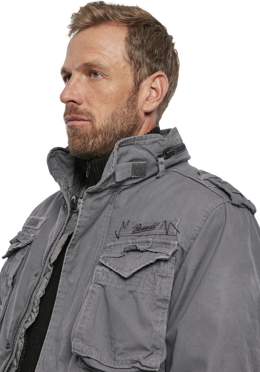 Brandit Men’s M-65 Giant Jacket Charcoal Gray – Vintage Military Field Coat 6XL