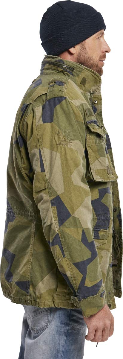 Brandit Men’s M-65 Giant Jacket Swedish Camo – Vintage Military Field Coat 6XL