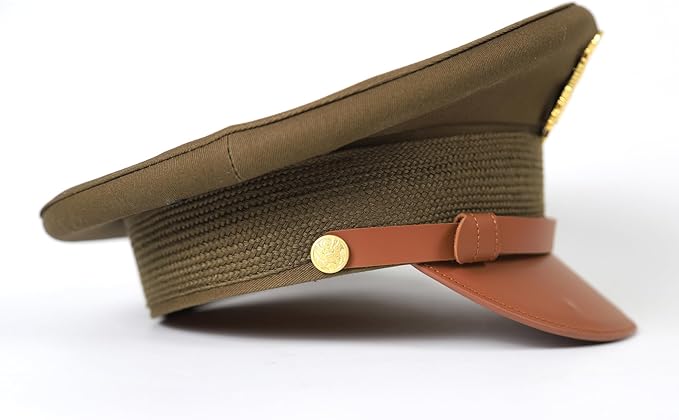 US Army Official Visor Hat With Insignia Reproduction 100% Wool Brown