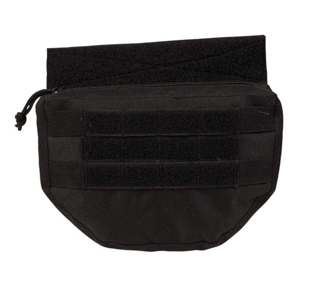 MIL-TEC Drop Down Pouch with MOLLE System for Plate Carrier Vest ID Patch - BLACK