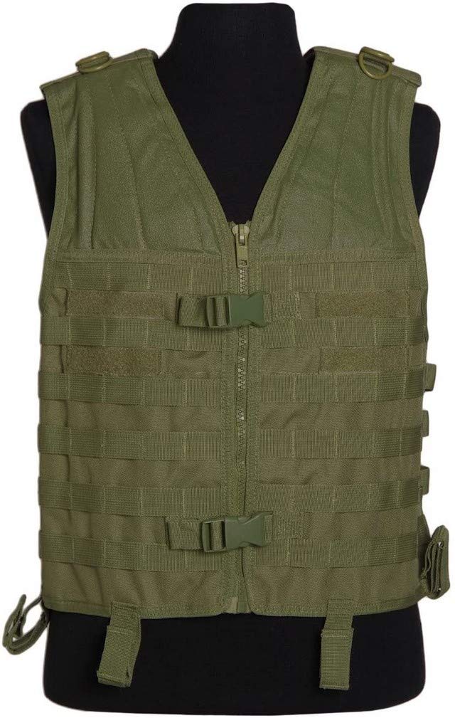Mil-Tec MOLLE Carrier Vest Olive Tactical Adjustable Lightweight