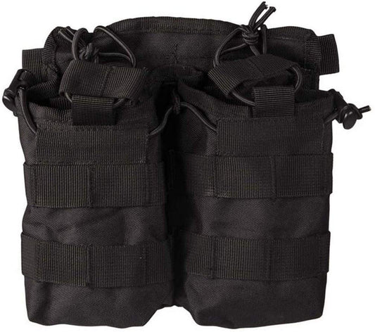 Mil-Tec Double Mag Pouch Open Top Black MOLLE Tactical Carrier