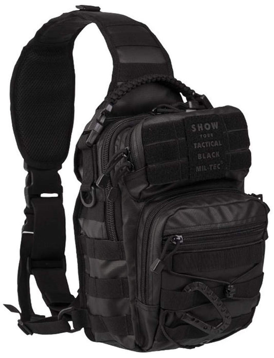 Mil-Tec One Strap Assault Pack Small – Tactical Black Sling Backpack