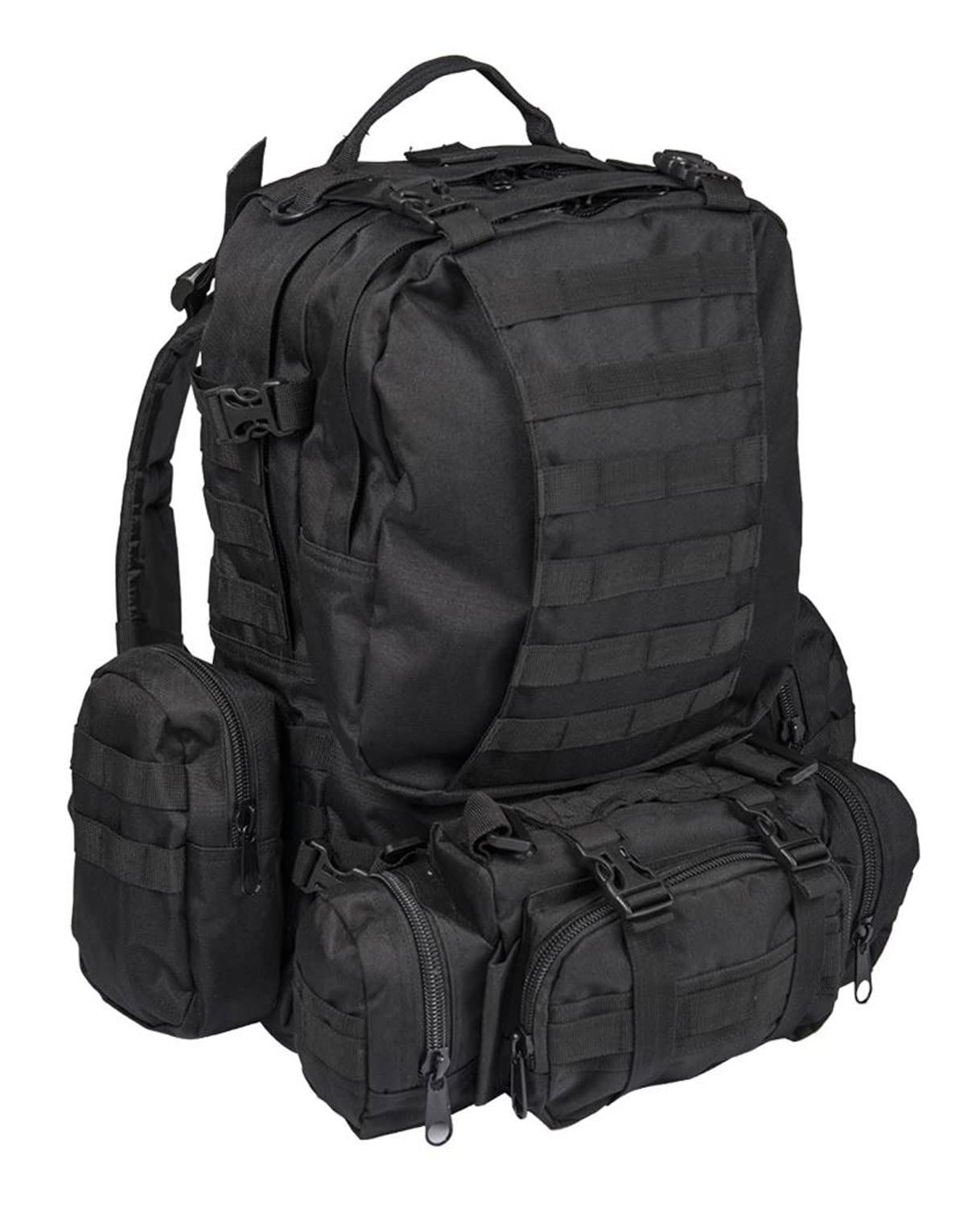 Mil-Tec MOLLE Defense Pack Black – Tactical Military Backpack 36L