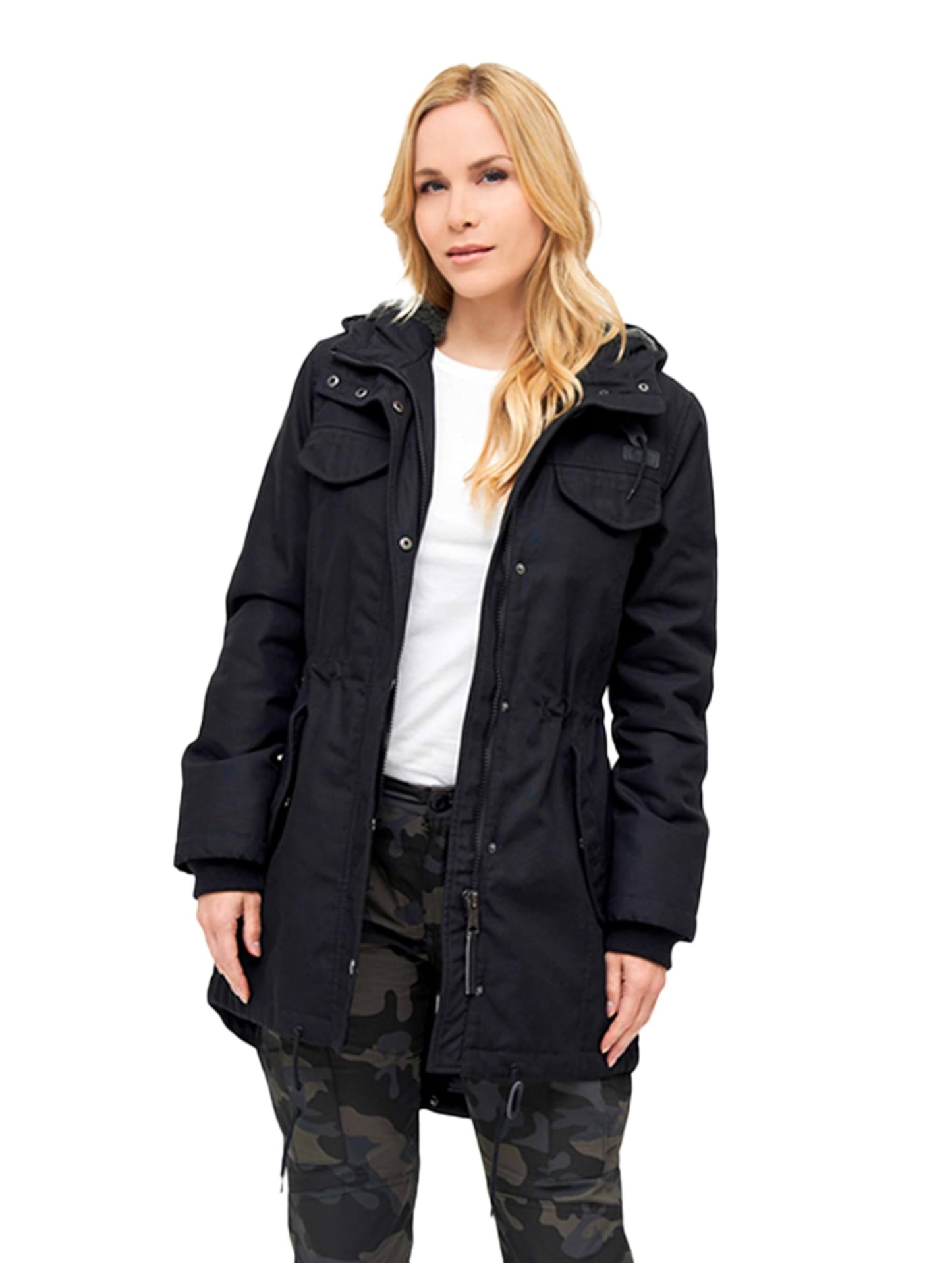 Brandit Ladies Marsh Lake Parka Black – Women’s Fishtail Winter Coat