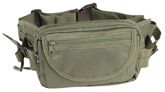 Mil-Tec Large Olive Green Waist Pack Nylon Travel Belt Bag with Pockets
