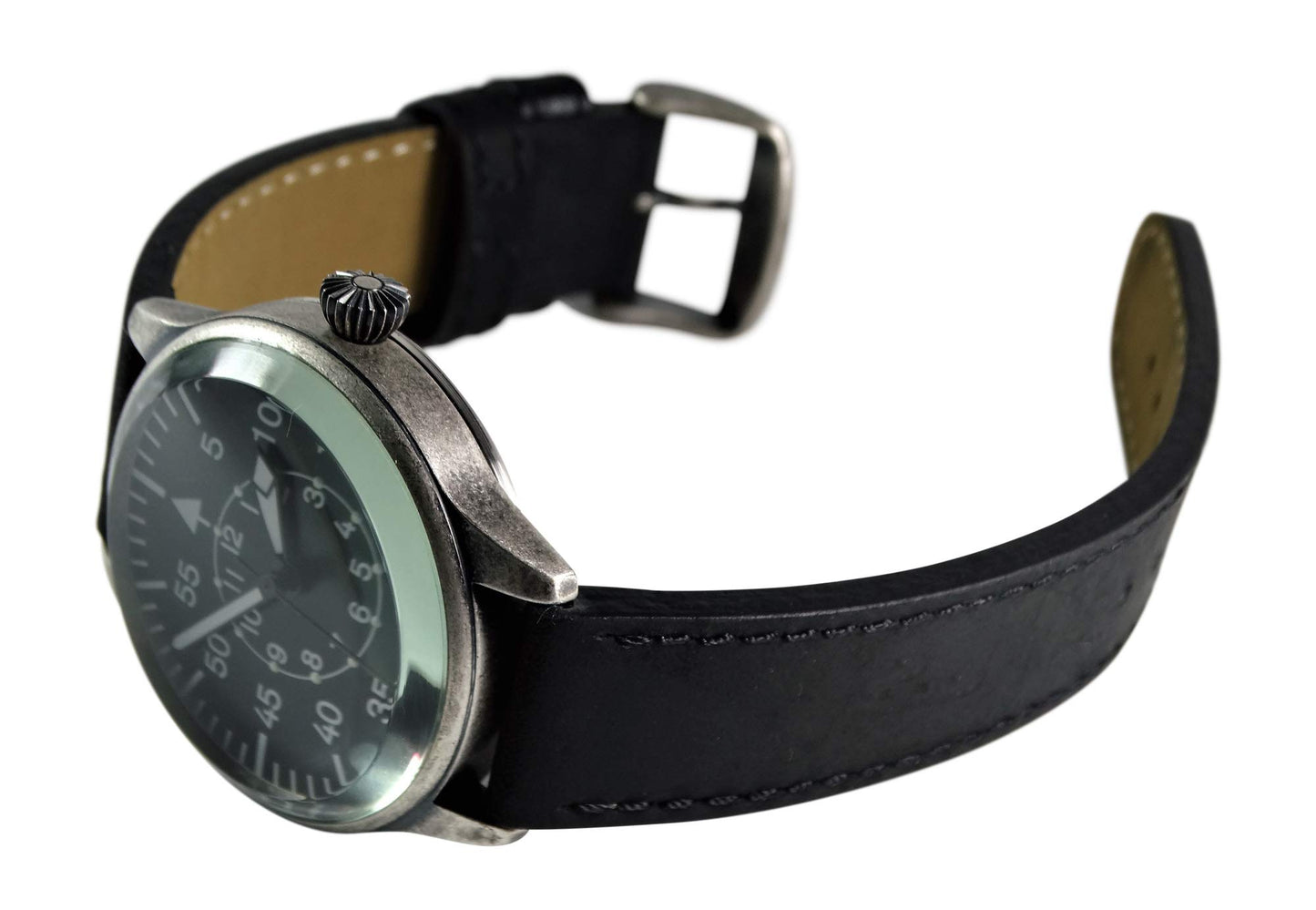 Mil-Tec Vintage Aviator Watch – Black Dial Quartz WWII Pilot Wristwatch