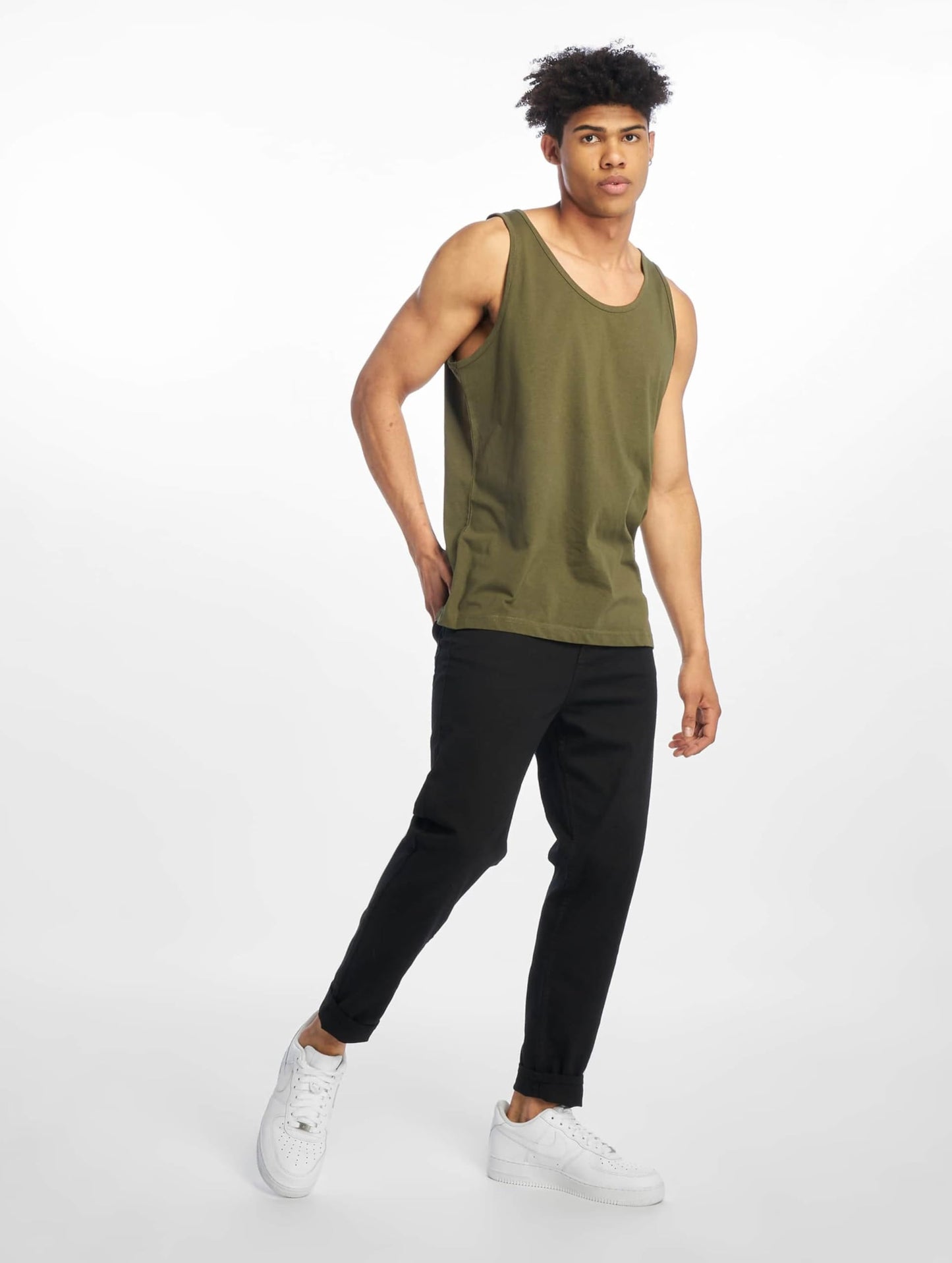 Brandit Men’s Olive Cotton Tank Top XL | Casual, Training & Outdoor Wear