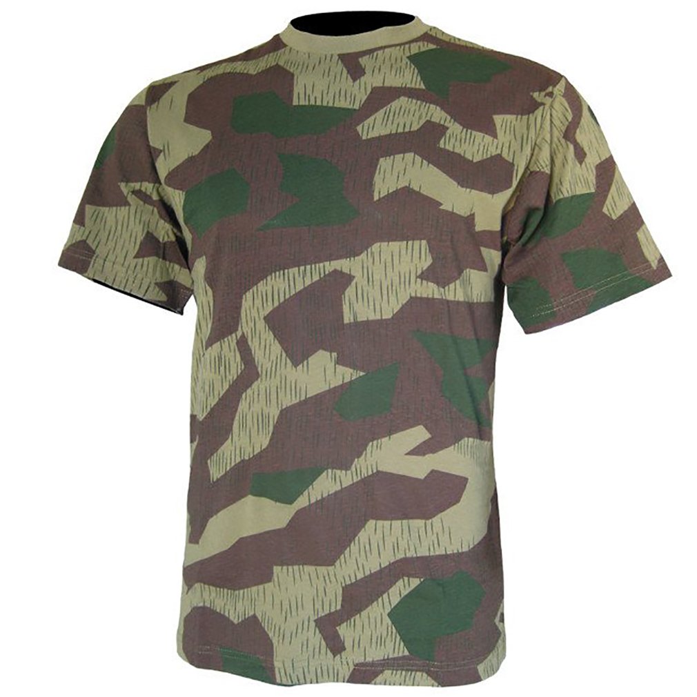 Mil-Tec German Splinter Camouflage T-Shirt Cotton Crew Neck Military