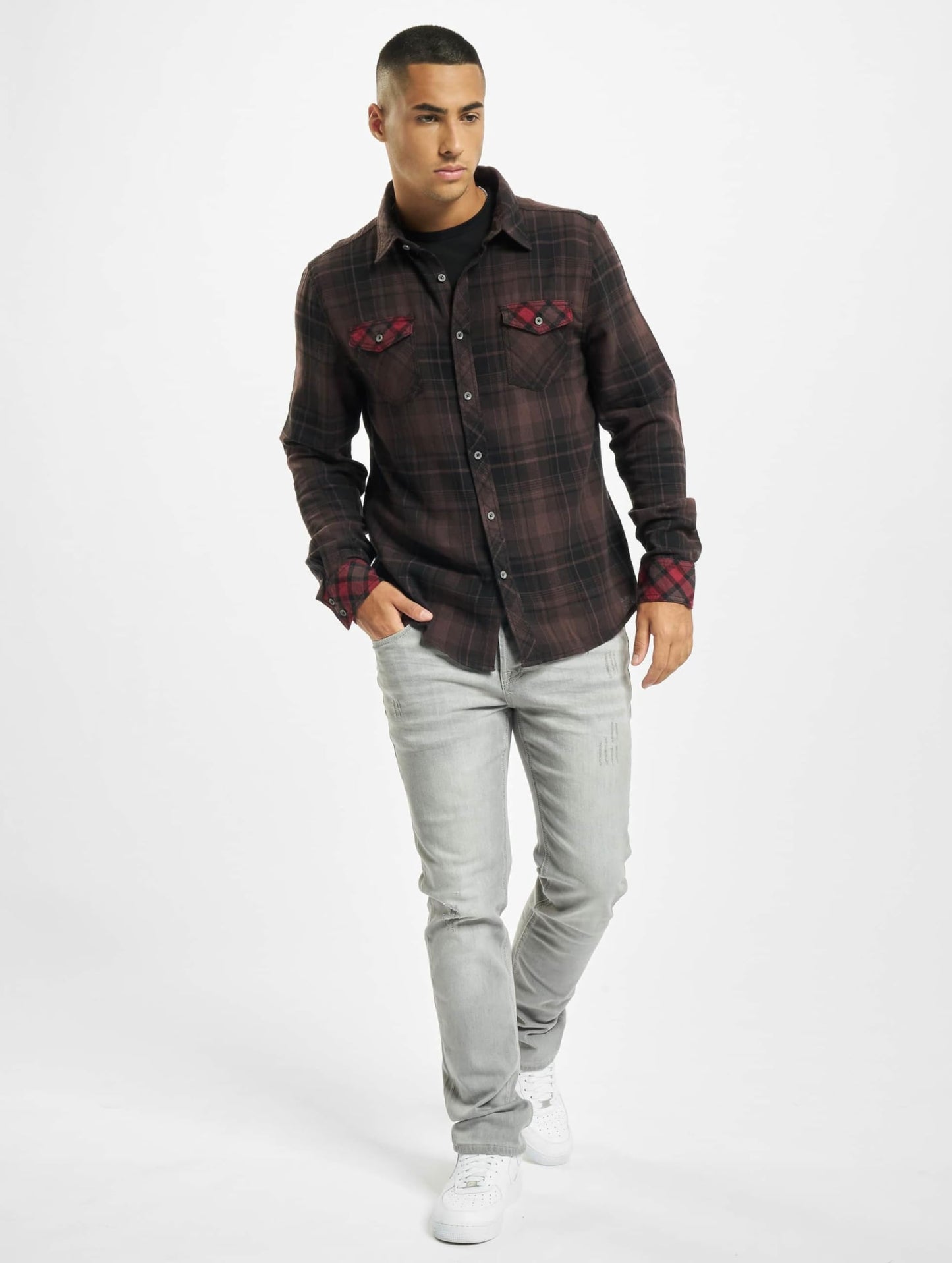 Brandit Men's Checkshirt Duncan Brown/Black