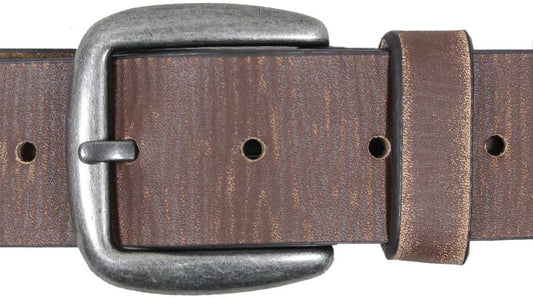 Vintage Aged Effect BROWN LEATHER BUCKLE BELT
