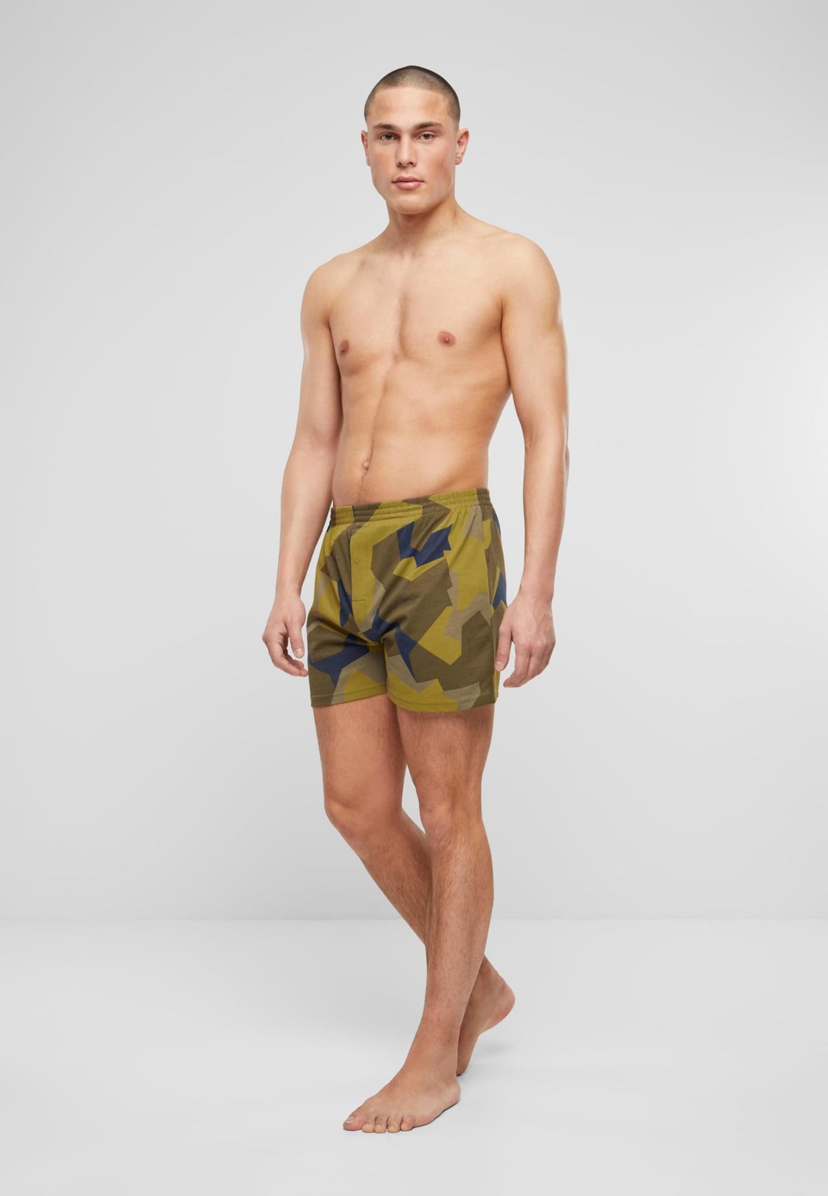 Brandit Men’s Loose-Fit Boxer Shorts Swedish Camo XXL – Cotton Underwear