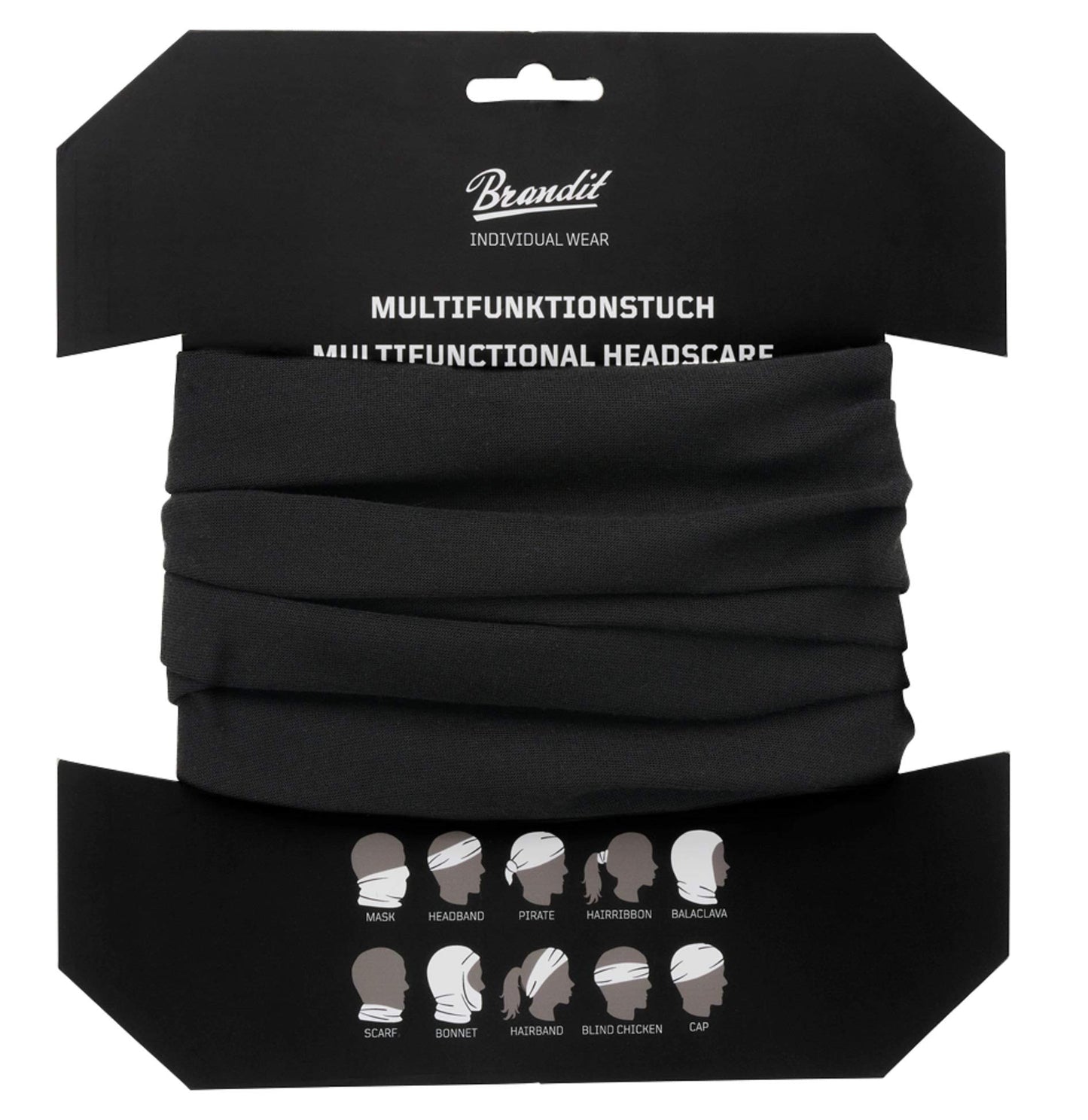 Brandit Multifunctional Neck Gaiter Black – Lightweight Tactical Scarf