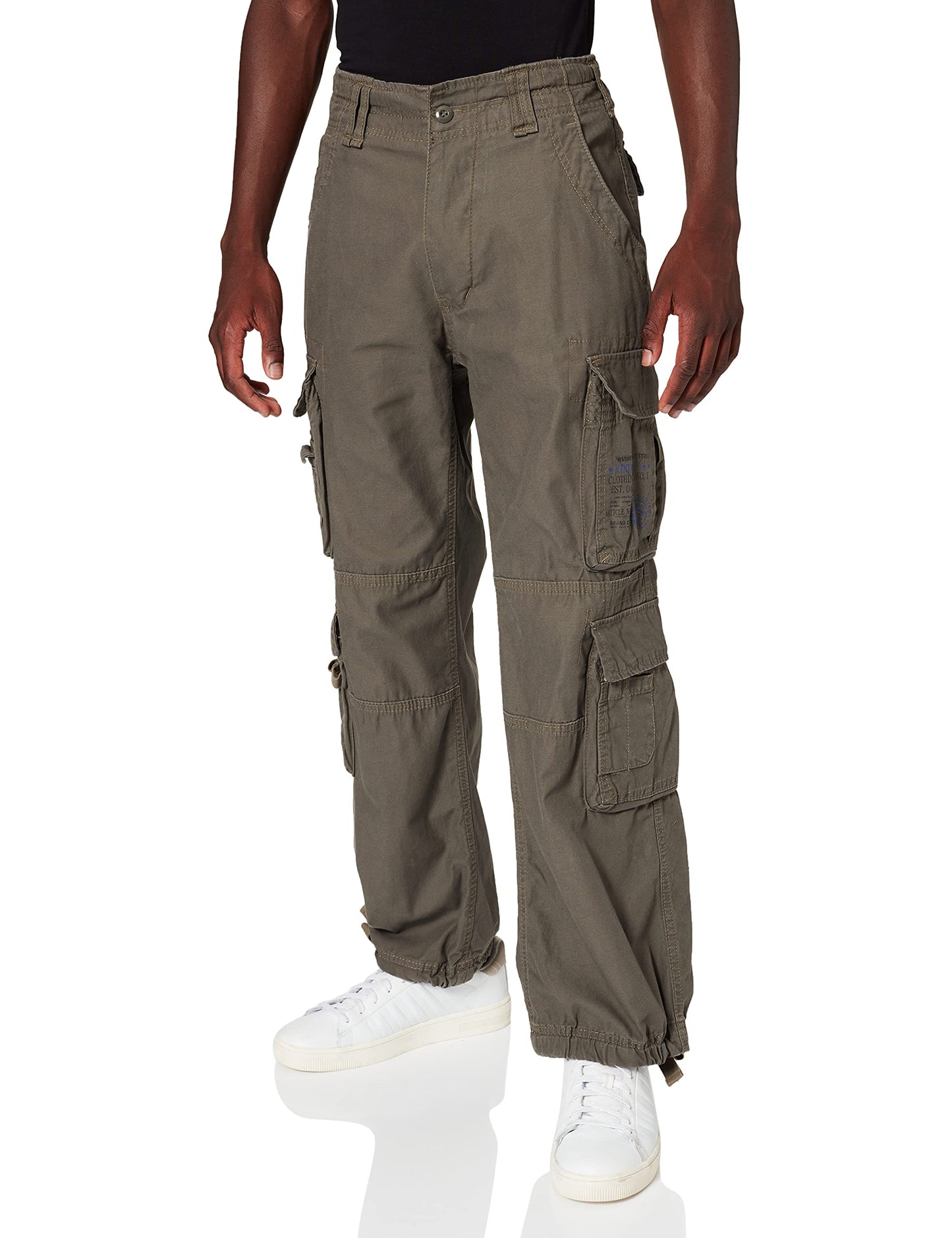 Brandit Authentic Cargo Pants for Men - Extra Long Drawstring, Rear and Cargo Pockets, and Belt and Hanging Loops