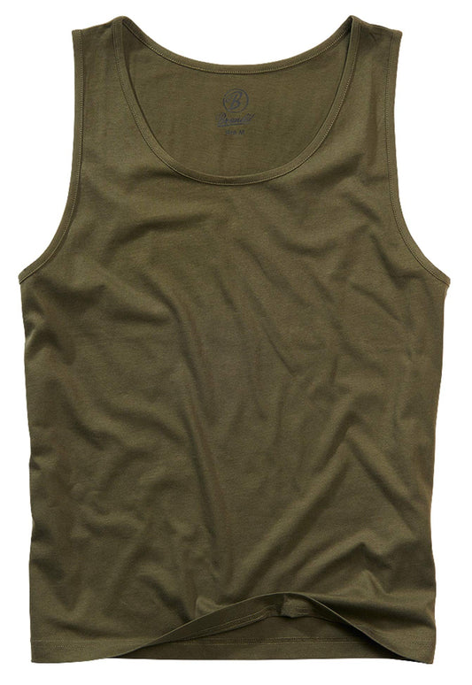 Brandit Men’s Olive Cotton Tank Top 5XL | Casual, Training & Outdoor Wear
