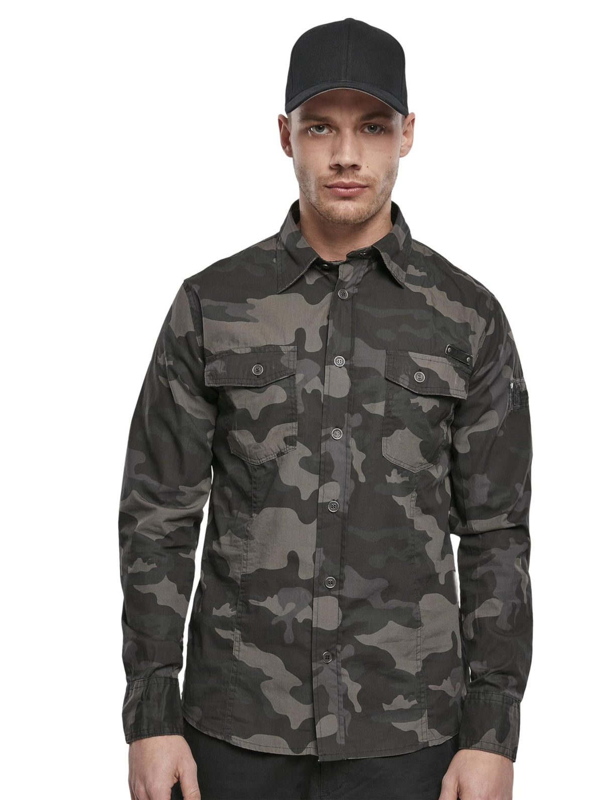 Brandit Slim Fit Shirt Long Sleeve Woodland