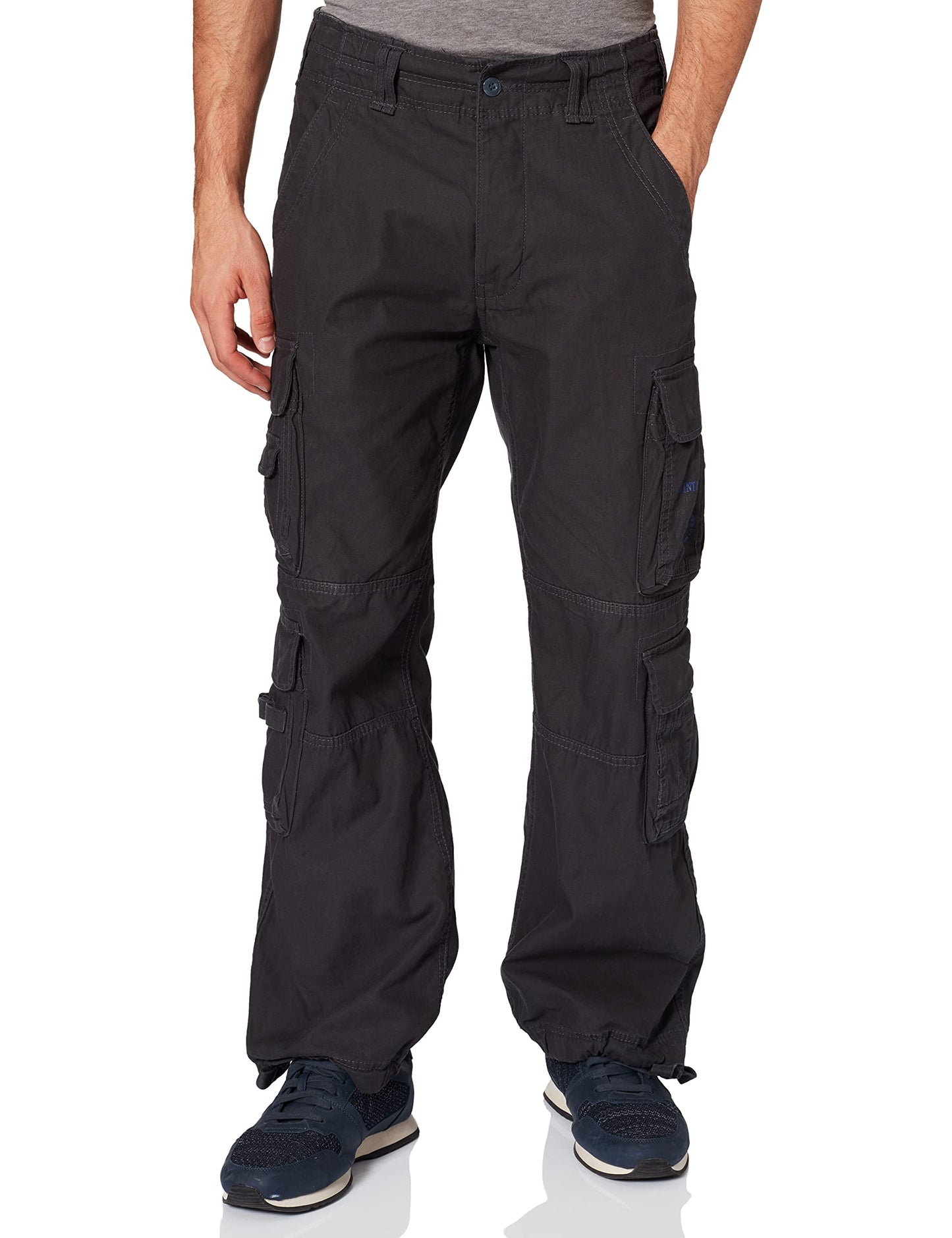 Brandit Authentic Cargo Pants for Men - Extra Long Drawstring, Rear and Cargo Pockets, and Belt and Hanging Loops