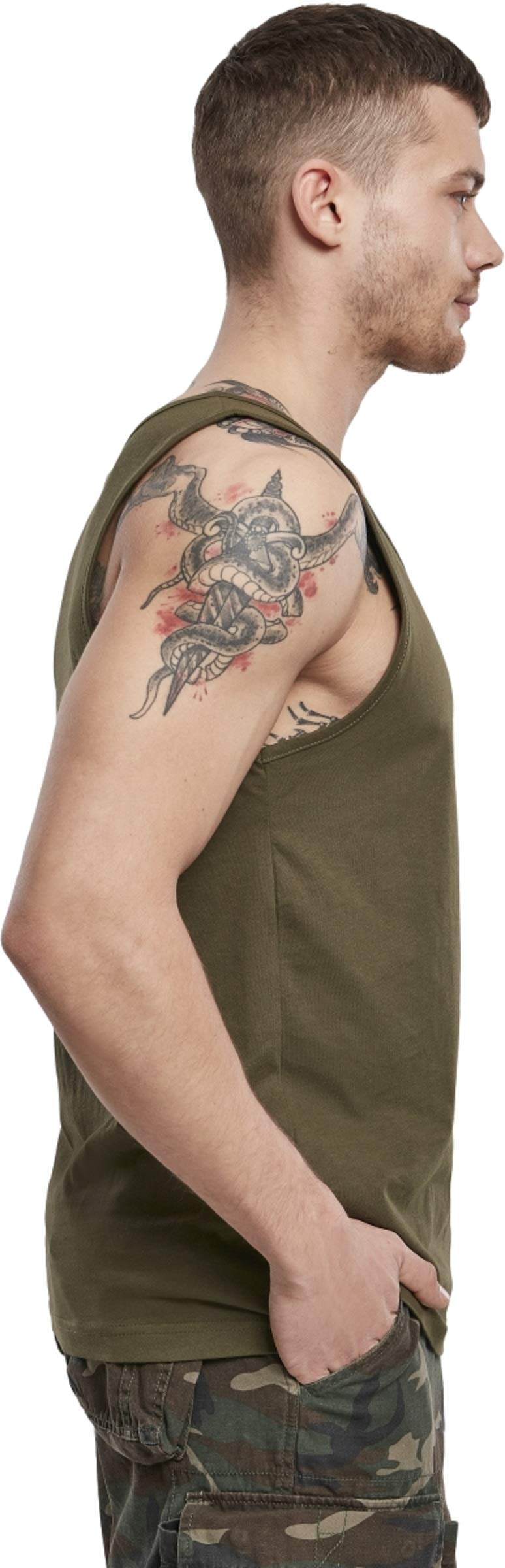 Brandit Men’s Olive Cotton Tank Top S | Casual, Training & Outdoor Wear